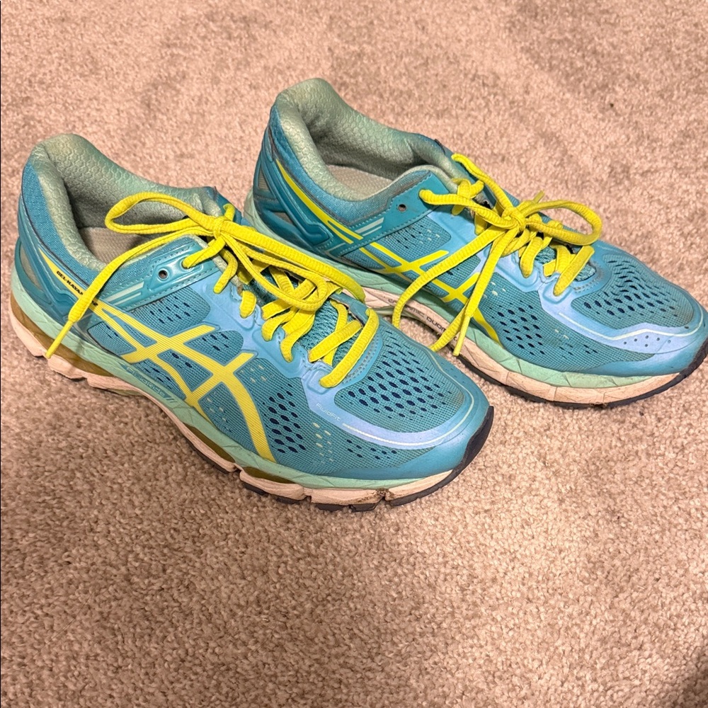ASICS Women's Turquoise and Lime Athletic Shoes